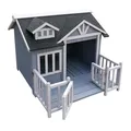 Produktbild: Luxus XL Hundehütte Hundehaus Holz Balkon Garten Terrasse Hund Outdoor