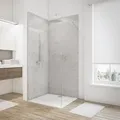 Produktbild: Schulte - Duschrückwand DecoDesign - Dekor Stein Grau-Hell, Wandverkleidung aus 3 mm Aluminium-Verbundplatte, Größe: 2x 90 x 210 cm, Set über Eck
