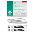 Produktbild: May Bastelmesserklinge Skalpellklingen Figur 20 (100 Stück) für Halter Nr. 4 – Sterile