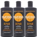Produktbild: 3 x Syoss Repair Shampoo jeweils 440ml für Trockenes Haar Repariert & Schützt