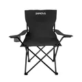Produktbild: 24MOVE® Faltstuhl schwarz Campingstuhl Anglerstuhl mit Getränkehalter - Anglersessel klappbar - Klappstuhl Gartenstuhl Faltstuhl Relaxsessel Campingsessel faltbar, Polyester, für draußen oder drinnen