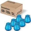Produktbild: Sovie CANDLES Glaswindlicht Flairlight in Dunkelblau, Brenndauer ca. 60-70 Std., Kerze im Glas -  6 Stück