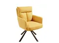 Produktbild: riess-ambiente Stuhl BIG GEORGE - drehbar Retro senfgelb Armlehnen Bonellfederkernpolsterung Esszimmer