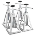 Produktbild: VEVOR 4-teiliger Aluminium-Wagenheber, stapelbar, Wohnwagen, Camper & Anhänger, 2,72 t Traglast, Höhenbereich 280–435 mm, Stabilisierungsständer – Silber
