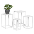 Produktbild: bremermann Blumenhocker 4er-Set, Metall-Pflanzenständer, moderne Blumensäule ideal für Wohnzimmer, Flur und Büro, stabiles und platzsparendes Regal für Dekoration und Zimmerpflanzen