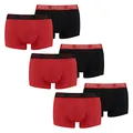 Produktbild: PUMA 6 er Pack Short Boxer Boxershorts Men Pant Unterwäsche kurz 100000884, Farbe:002 - Red/Black, Bekleidungsgröße:M