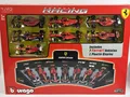 Produktbild: Ferrari Formel 1 Set Mit 7 Autos mit Display Ständer 1:43 Maßstab Bburago 36864