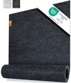 Produktbild: Miqio Design Tischläufer Filz Grau | 150x40 cm abwaschbar | Nachhaltiger Oekotex Filzstoff | Echtleder Label | Skandinavischer Filzläufer