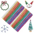 Produktbild: G2PLUS Glitzer Pfeifenreiniger 200 Stück Chenilledraht,6 MM * 30 cm, Ideal für DIY Craft Projekte, Weihnachtszierde Making - Bunt mit 10 Farben