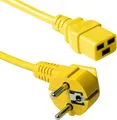 Produktbild: ACT Powercord mains connector CEE7/7 male (angled) - C19 yellow 1.80 m. Lengte: 1.8 m Powercord schuko-c19 yel 1.80m (AK5181)