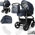 Produktbild: Bergsteiger Capri Kombikinderwagen 2-in-1 ohne Babyschale – Babywanne & Sportsitz, Luftreifen, Federung, höhenverstellbarer Griff, faltbar, Zubehör