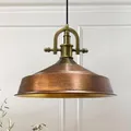 Produktbild: bamyum Asletl-Marine Hängelampe Industrial Vintage Ø41 cm, Küchenlampe Hängend Esstisch, Wohnzimmerlampe Pendelleuchte Kupferfarbe Metall