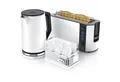Produktbild: Arendo Frühstücks-Set (3-tlg), Wasserkocher 1,5l / 2-Scheiben Toaster / Eierkocher, Edelstahl, Weiß