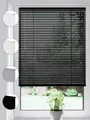Produktbild: Sonello Jalousie Klemmfix ohne u. mit Bohren 30cm x 100cm Schwarz Aluminium Jalousette, Klemmfix, Inkl. Halterung für Decken- u. Wandmontage Alu Jalousie Fenster u. Tür, Blickdicht freihängend