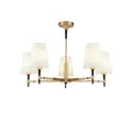 Produktbild: MAYTONI DECORATIVE LIGHTING Stilvoller Kronleuchter Zaragoza, Stil Art Déco H001CL-05BS Weiß, Gold, für Wohnzimmer, Esszimmer, Schlafzimmer, Küche, verstellbar, 5-flammig, exkl. 5x E14 (40W)