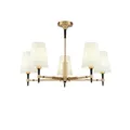 Produktbild: Maytoni Zaragoza Kronleuchter, Hängeleuchte 5x E14 Messing Weiss Stoff