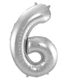 Produktbild: Folat 631761 - Folienballon Zahl 6 - silber - ca. 86 cm
