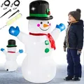 Produktbild: Aufblasbarer Schneemann xl 120cm led Beleuchtet Befestigungsmaterial IP44 Außen Witterungsbeständig Weihnachtsdeko Weihnachtsfigur Christmas - Monzana