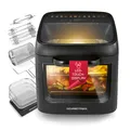 Produktbild: XXL Heißluft Fritteuse 12,5L Airfryer Drehspieß Sichtfenster Hähnchen Grill Ofen
