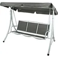 Produktbild: Hollywoodschaukel 3-Sitzer silber/taupe Garten Schaukel Möbel Veranda Balkon