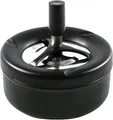 Produktbild: DREHASCHENBECHER Ø11cm Schwarz Aschenbecher Druckaschenbecher Windaschenbecher 1