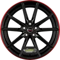 Produktbild: Borbet LX19 black glossy red ring 8x19 ET40 - LK5/112 ML66.5 Felge Alu