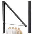Produktbild: RELONGGI Kleiderhaken Klappbar kleiderwandhaken Wäschelüfter Wand Aussenbereich Klapphaken Haken Kleiderständer Wandhaken Kleiderlüfter Garderobenhaken für Ecken, Balkon, Badezimmer (Black)