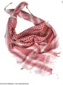 Produktbild: Arafat Schal PLO Tuch Weiss/Rot Shemagh Halstuch 110x110cm aus 100% Baumwolle