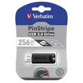 Produktbild: Verbatim (49320) High Speed USB Stick 3.0 Store n GO 256GB Schwarz Pin Stripe