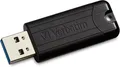 Produktbild: Verbatim PinStripe USB Stick Schiebemechanismus Speicher Schwarz 256GB