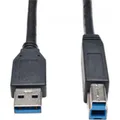 Produktbild: Eaton USB 3.0 SuperSpeed Device Cable AB M/M Black 6ft. 1,83m (1.83 m, USB 3.2 Gen 1) (U322-006-BK)