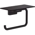 Produktbild: hansgrohe Toilettenpapierhalter AddStoris 41772670, schwarz, zum Bohren, für 1 Rolle, mit Ablage, aus Metall