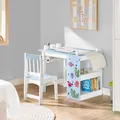 Produktbild: SoBuy 2 Stück Kindertisch und Stuhl Set mit Aufklebern Blau und Weiß KMB60-B