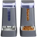 Produktbild: Automatischer Katzenfutterspender und Katzenwasserspender im Set, 2 Packungen, automatischer Hundefutterspender und Hundewasserspender, 3,5 l für kleine, mittelgroße große Hunde, Haustiere, Welpen,…