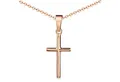 Produktbild: Materia Kreuzanhänger Damen Rosegold Kreuz Religion klein filigran KA-305-Rosegold, 925 Sterling Silber, vergoldet