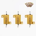 Produktbild: 3 Stück 10W 10K Ohm Hochleistungs-Drahtwiderstand mit Aluminiumgehäuse und Schrauben