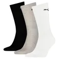 Produktbild: PUMA unisex Sportsocken Tennissocken Freizeitsocken Sport Crew 7312 12 Paar, Farbe:Mehrfarbig, Menge:12 Paar (4x 3er Pack), Größe:39-42, Artikel:-325 white / grey / black