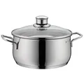 Produktbild: WMF Diadem Plus Kochtopf 16 cm klein, Glasdeckel, Topf 16cm, Bratentopf Induktion 1,5l, kleiner Topf Cromargan Edelstahl poliert, Nudeltopf, unbeschichtet
