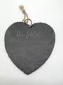 Produktbild: Spruchreif | Grosses Schieferherz (20 x 20 cm) mit graviertem Spruch | Grabdeko
