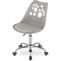 Produktbild: Drehstuhl mit Rollen, verstellbar Schreibtischstuhl Bürostuhl mit Rücklehne, Polypropylen plus Kunstlederkissen, Chromgestell, 57 x 50 x 93,5 cm,... - Grau