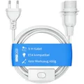 Produktbild: EAZY CASE E14 Lampenfassung mit 5 m Kabel, Schalter, Schraubring für Lampenschirm und Netzstecker - ideale Lampenaufhängung für Hängeleuchten, Pendelleuchten, DIY Lampe, Weiß