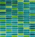 Produktbild: Glasmosaik Mosaikfliese Style Stäbchen Flaschen grün türkis kiwi Küchenrückwand MOS77-0508