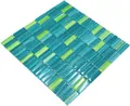 Produktbild: Mosani Mosaikfliesen Glasmosaik Mosaikfliese Style Stäbchen Flaschen grün türkis