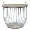Produktbild: Chic Antique Sofatisch mit Holzdeckel 57 cm Tisch Beistelltisch Metall Korb