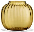 Produktbild: Holmegaard Ovale Vase H12.5 Primula optisches Muster mundgeblasenem Glas, gelb