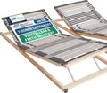 Produktbild: AM Qualitätsmatratzen | Ergonomischer 7-Zonen Lattenrost | 180x200 cm (2x 90x200 cm) | fertig montiert geliefert | verstellbar | 44 Federholzleisten | Lattenrahmen | 180x200