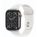 Produktbild: Apple Watch Series 11 Cellular 42mm Gold Titan Gehäuse mit Blassrosa Sport Band - M/L