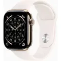 Produktbild: APPLE Watch Series 11 GPS + Cellular 42mm Goldenes Titan Case mit Hellrosa Sportarmband - M/L