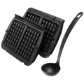 Produktbild: Tefal XA7248 Waffelplatten schwarz Zubehör für OptiGrill+ und Elite, Schöpfkelle