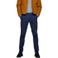 Produktbild: Jack & Jones Herren Chino Hose JJIMARCO JJBOWIE SA Slim Fit Blau Tiefer Bund Reißverschluss 38W /  32L